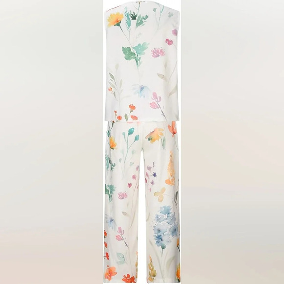 Vintage-BEAUTIFUL FLORAL  2 PIECE SET - Picture 8 of 10